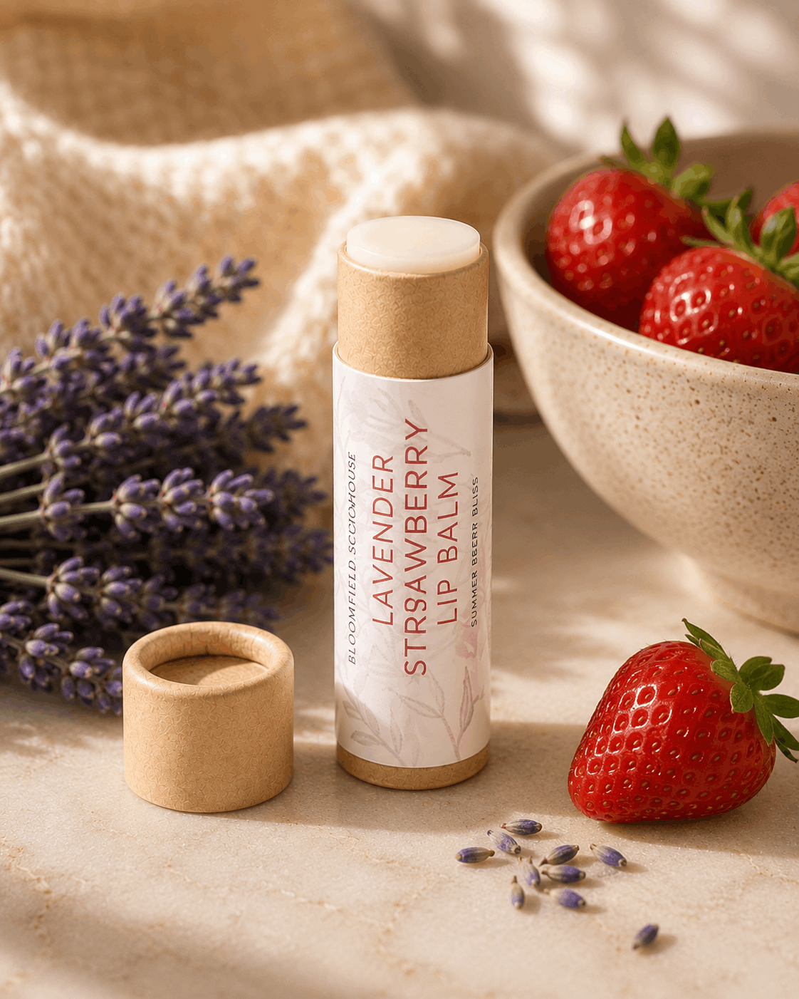 Lavender Strawberry Lip Balm