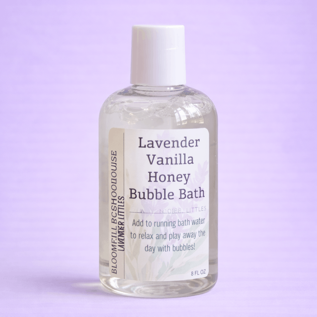 Lavender Littles Bubble Bath for kids made with lavender, honey, and vanilla